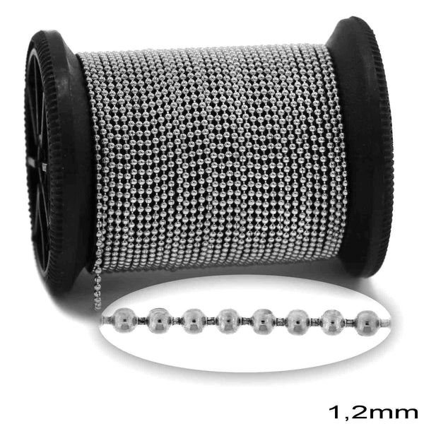 Αλυσίδα Ατσάλινη Διάστημα Μπίλια 8.5x3.5x2.6mm σε συσκευασία - So Cute Cut