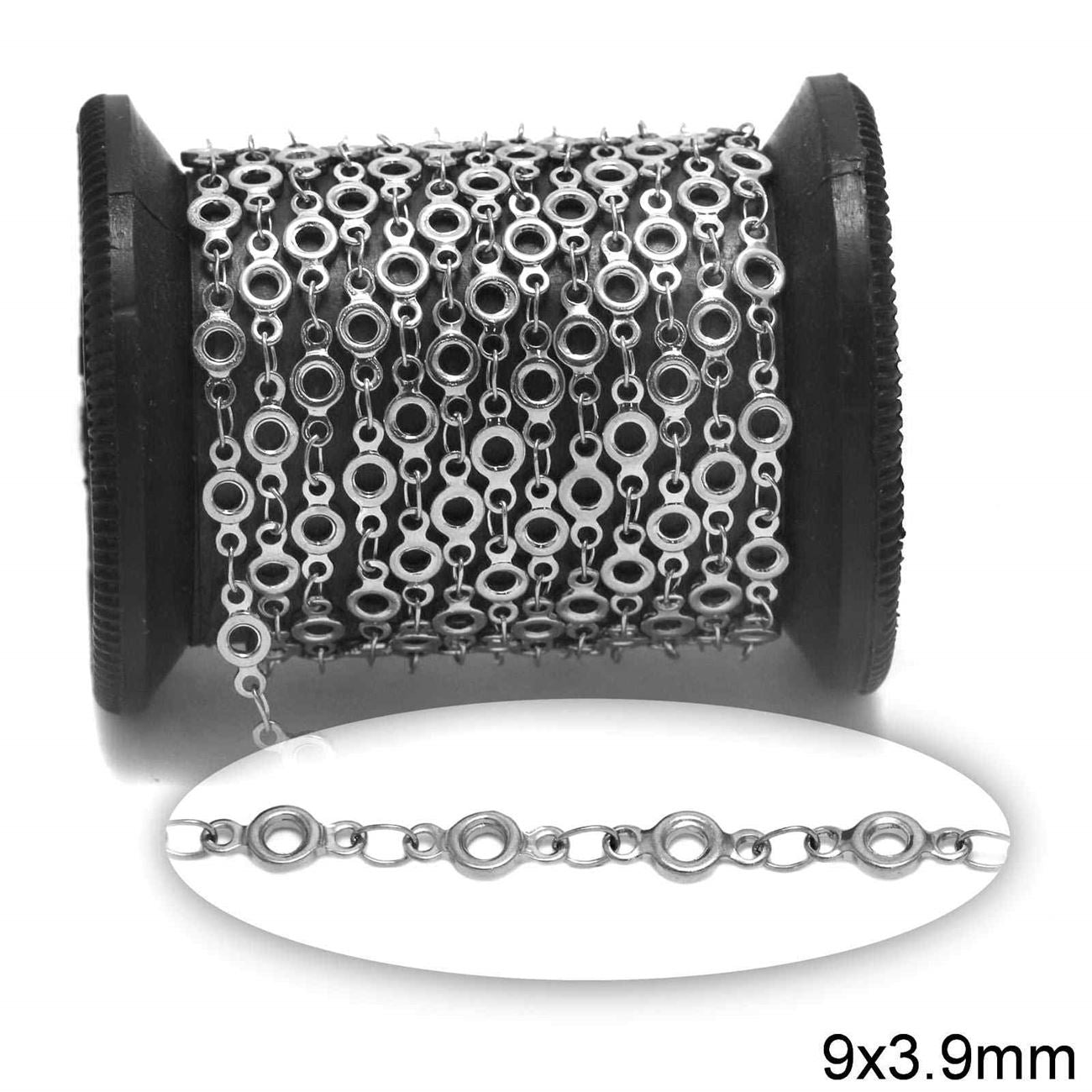 Αλυσίδα Ατσάλινη Διάστημα Κύκλος 9x3.9mm σε συσκευασία - So Cute Cut