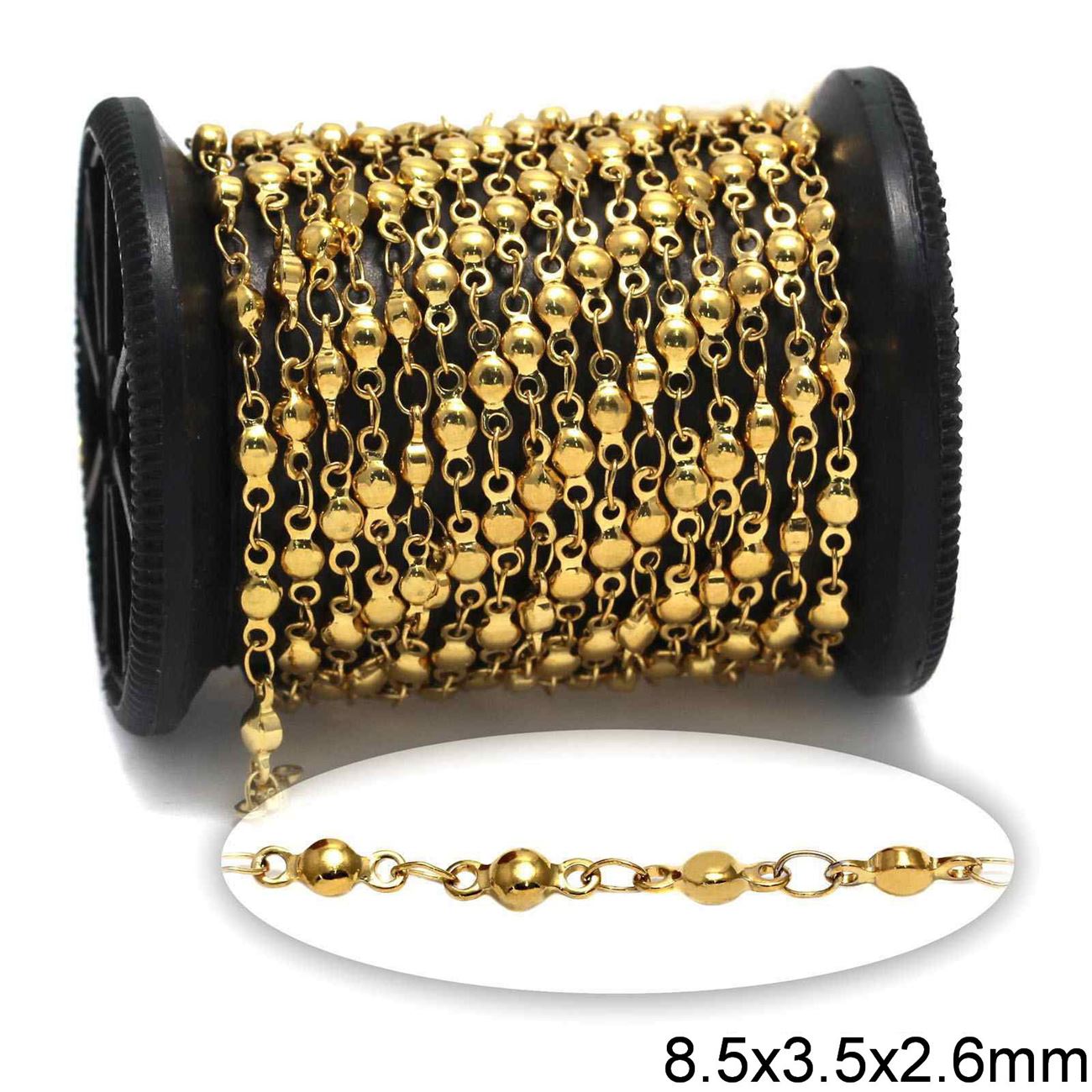 Αλυσίδα Ατσάλινη Διάστημα Μπίλια 8.5x3.5x2.6mm σε συσκευασία - So Cute Cut