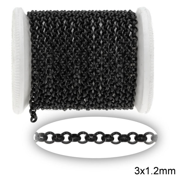 Αλυσίδα Ατσάλινη Γιαννιώτικη 3x1.2mm σε συσκευασία 2 μέτρων - So Cute Cut