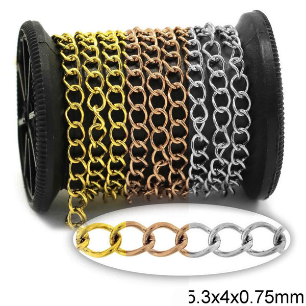 Αλυσίδα Ατσάλινη Γκουρμέτ Κολλητή 5.3x4x0.75mm σε συσκευασία - So Cute Cut