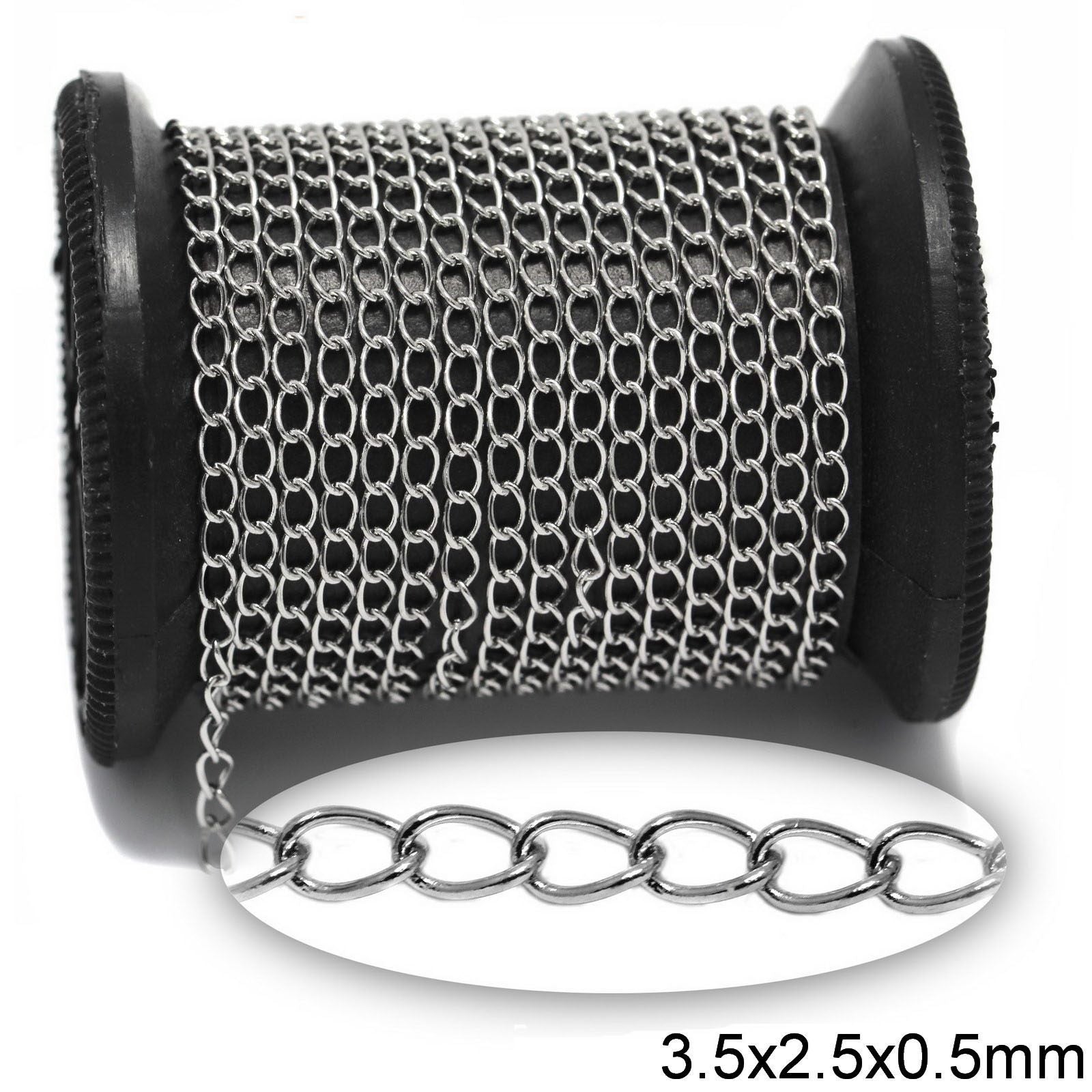 Αλυσίδα Ατσάλινη Γκουρμέτ Κολλητή 3.5x2.5x0.5mm σε συσκευασία 2 μέτρων - So Cute Cut