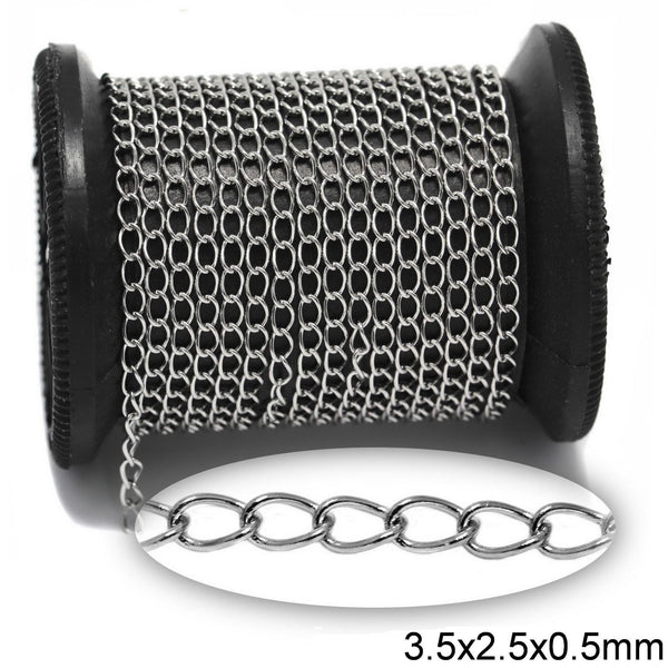Αλυσίδα Ατσάλινη Γκουρμέτ Κολλητή 3.5x2.5x0.5mm σε συσκευασία 2 μέτρων - So Cute Cut
