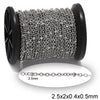 Αλυσίδα Ατσάλινη Κρίκος Οβάλ Πλακέ 2.5x2x0.4x0.5mm με Μπίλια 2.5mm σε συσκευασία 2 μέτρων - So Cute Cut