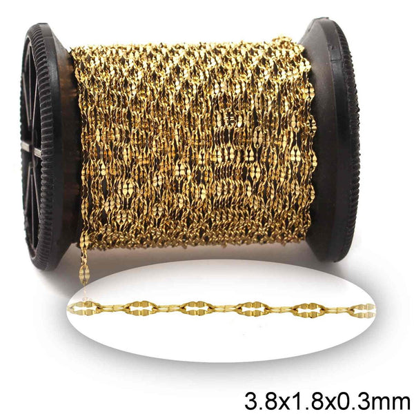 Αλυσίδα Ατσάλινη "Χείλη" Κολλητή 3.8x1.8x0.3mm σε συσκευασία 2 μέτρων - So Cute Cut