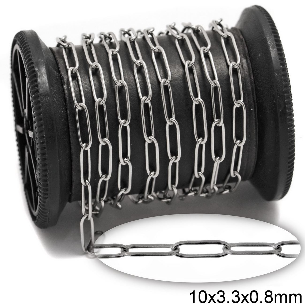 Αλυσίδα Ατσάλινη Μακρύ Οβάλ Κολλητή 10x3.3x0.8mm σε συσκευασία 2 μέτρων - So Cute Cut