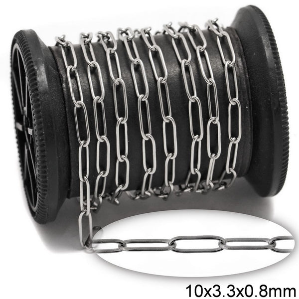 Αλυσίδα Ατσάλινη Μακρύ Οβάλ Κολλητή 10x3.3x0.8mm σε συσκευασία 2 μέτρων - So Cute Cut