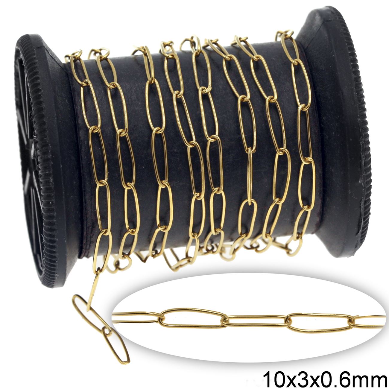 Αλυσίδα Ατσάλινη Μακρύ Οβάλ Κολλητή 10x3.3x0.8mm σε συσκευασία 2 μέτρων - So Cute Cut
