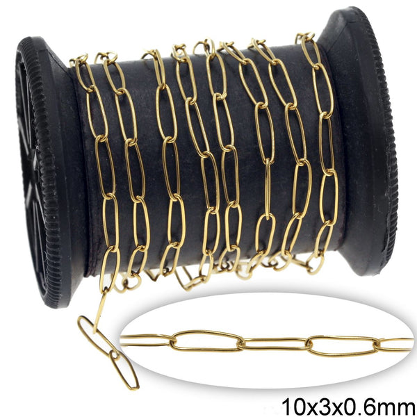 Αλυσίδα Ατσάλινη Μακρύ Οβάλ Κολλητή 10x3.3x0.8mm σε συσκευασία 2 μέτρων - So Cute Cut