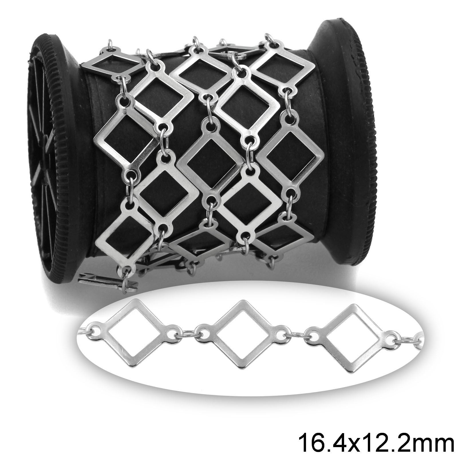 Αλυσίδα Ατσάλινη Ρόμβος 16.4x12.2mm σε συσκευασία 2 μέτρων - So Cute Cut