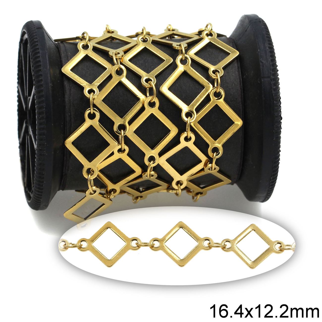 Αλυσίδα Ατσάλινη Ρόμβος 16.4x12.2mm σε συσκευασία 2 μέτρων - So Cute Cut