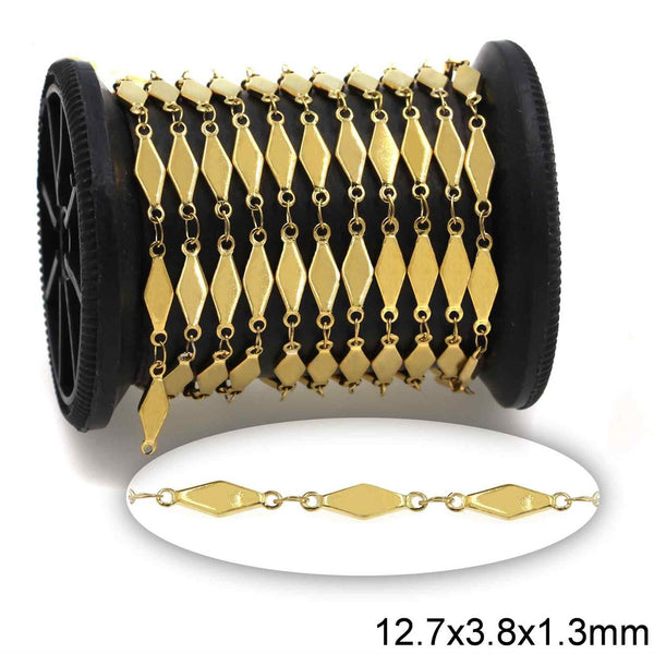 Αλυσίδα Ατσάλινη Ρόμβος Διάστημα 12.7x3.8x1.3mm σε συσκευασία 2 μέτρων - So Cute Cut