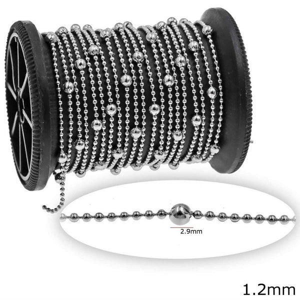 Αλυσίδα Ατσάλινη Μπιλάκι 1.2mm με Μπίλια 2.9mm σε συσκευασία 2 μέτρων - So Cute Cut