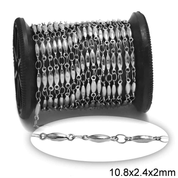 Αλυσίδα Ατσάλινη Διάστημα Οβάλ 10.8x2.4x2mm σε συσκευασία 2 μέτρων - So Cute Cut