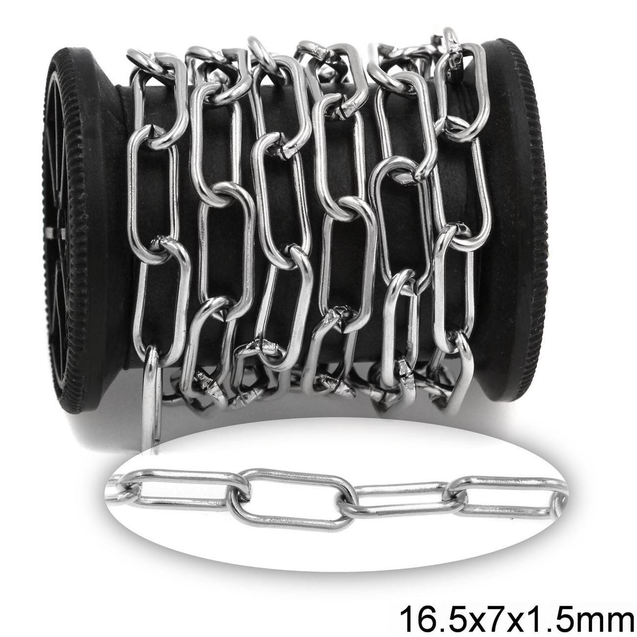Αλυσίδα Ατσάλινη Μακρύ Οβάλ 16.5x7x1.5mm σε συσκευασία 2 μέτρων - So Cute Cut