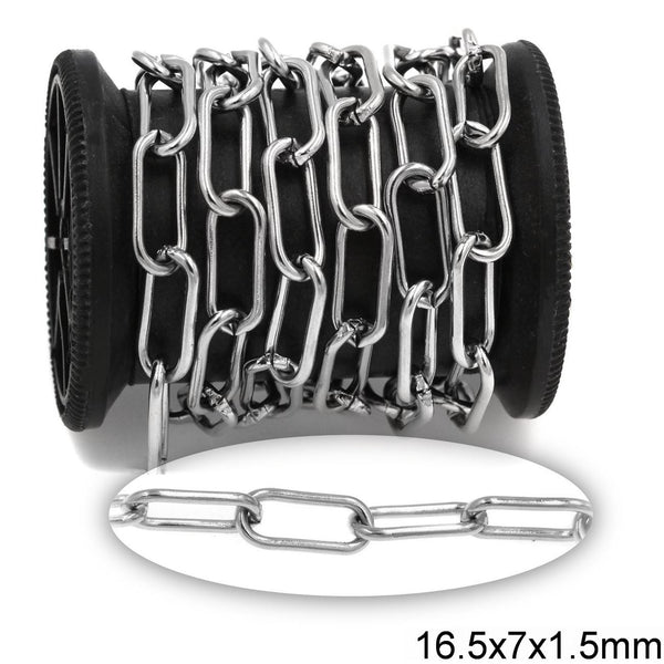Αλυσίδα Ατσάλινη Μακρύ Οβάλ 16.5x7x1.5mm σε συσκευασία 2 μέτρων - So Cute Cut