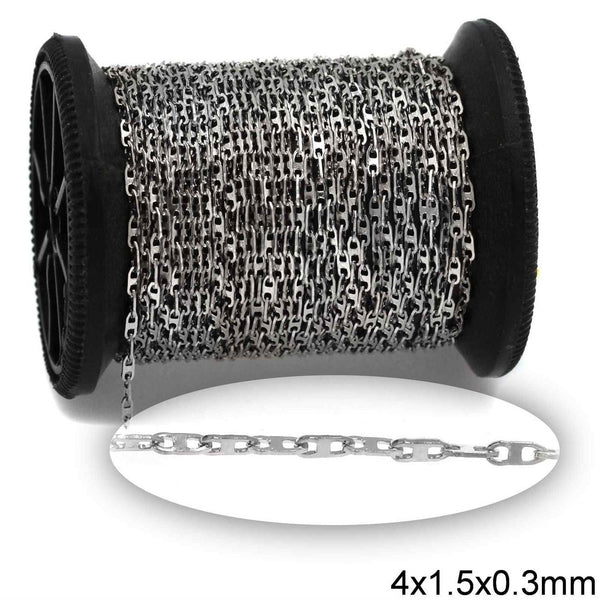 Αλυσίδα Ατσάλινη Θήτα Σταυρωτή 4x1.5x0.3mm σε συσκευασία 2 μέτρων - So Cute Cut