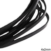 Κορδόνι Δέρμα Πλακέ 4x2mm, Μαύρο σε συσκευασία 10 μέτρων - So Cute Cut