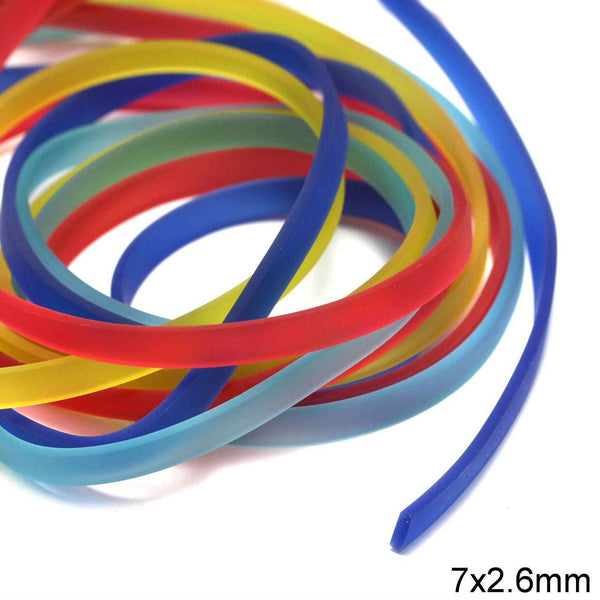 Καουτσούκ Πλακέ 7x2.6mm σε συσκευασία 4 μέτρων, διαθέσιμο σε 6 χρώματα - So Cute Cut