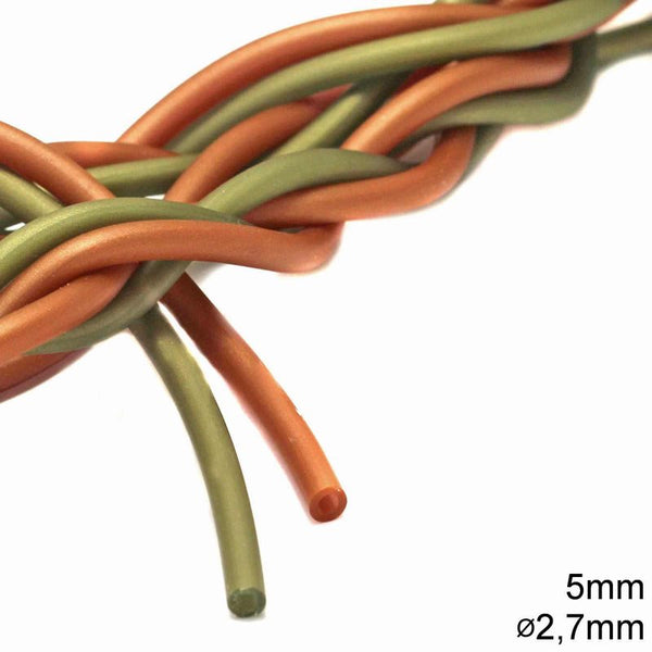 Καουτσούκ 5mm με τρύπα 2.7mm σε συσκευασία 10 μέτρων, διαθέσιμο σε 5 χρώματα - So Cute Cut