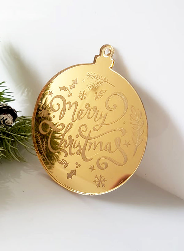 Πλεξιγκλάς στοιχείο για γούρι με χάραξη Merry Christmas σε συσκευασία 2 τεμαχίων - So Cute Cut