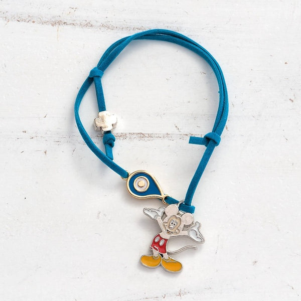 Μαρτυρικό βραχιόλι βάπτισης Mickey (σιέλ ή τυρκουάζ) σε συσκευασία 50 τεμαχίων - So Cute Cut