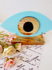 Γούρι οβάλ γαλάζιο μάτι σε βάση - So Cute Cut