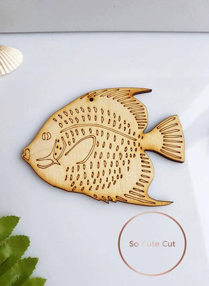 Ξύλινο διακοσμητικό στοιχείο ψάρι - So Cute Cut