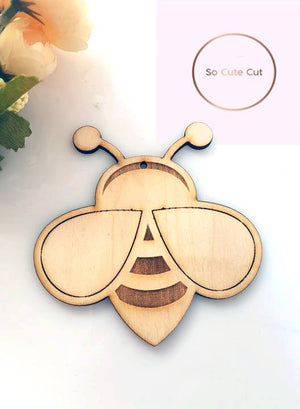 Ξύλινο διακοσμητικό στοιχείο μέλισσας - So Cute Cut