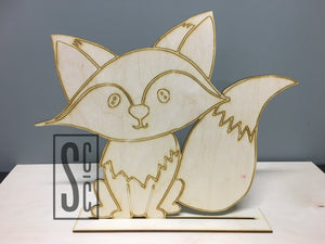 Ξύλινο διακοσμητικό στοιχείο αλεπουδίτσα με βάση - So Cute Cut