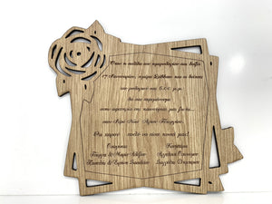 Προσκλητήριο ξύλινο τριαντάφυλλο σε συσκευασία 10 τεμαχίων - So Cute Cut