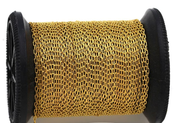 Αλυσίδα Μπρούτζινη Κρίκος Οβάλ 2.3x1.15x0.3mm, Επίχρυση NF σε συσκευασία 5 μέτρων - So Cute Cut