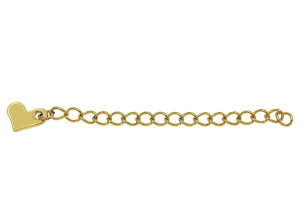 Αλυσίδα Ατσάλινη Προέκταση 4x3x0.6mm με Καρδιά 7x9mm, 6cm σε συσκευασία - So Cute Cut