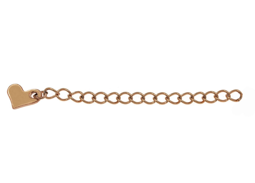 Αλυσίδα Ατσάλινη Προέκταση 4x3x0.6mm με Καρδιά 7x9mm, 6cm σε συσκευασία - So Cute Cut