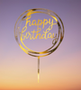 Τόπερ happy birthday για τούρτα γενεθλίων σε χρυσό καθρέπτη - So Cute Cut