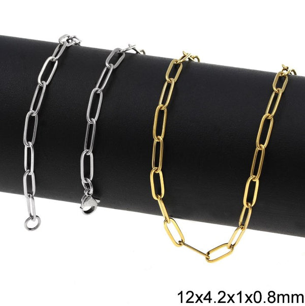 Αλυσίδα Ατσάλινη Κρίκος Οβάλ Πλακέ 12x4.2x1x0.8mm σε συσκευασία 2 τεμαχίων - So Cute Cut