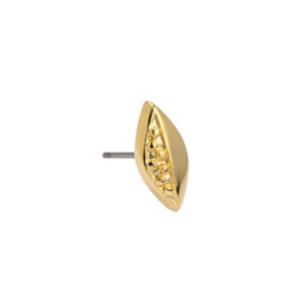 Σκουλαρίκι σε σχήμα navette με γράνες καρφί τιτανίου σε συσκευασία - So Cute Cut
