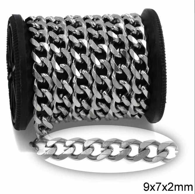 Αλυσίδα Ατσάλινη Γκουρμέτ Διαμαντέ 9x7x2mm σε συσκευασία 2 μέτρων - So Cute Cut