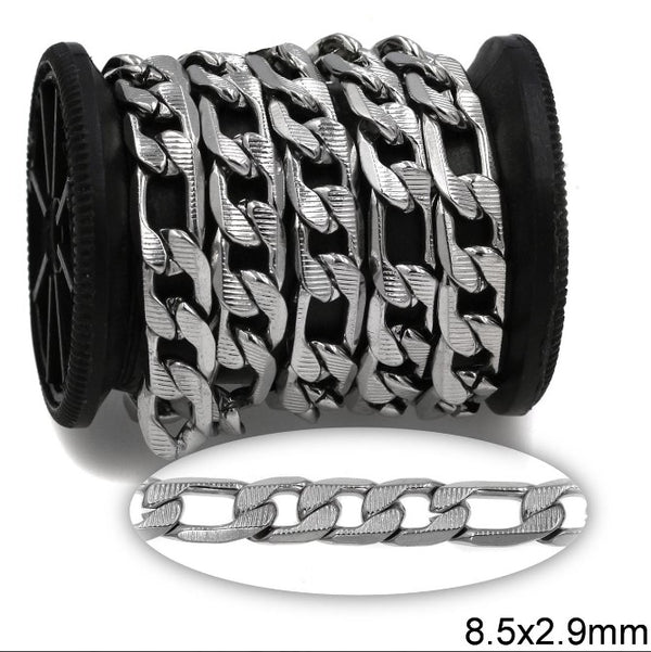 Αλυσίδα Ατσάλινη Figaro 8.5x2.9mm σε συσκευασία 2 μέτρων - So Cute Cut