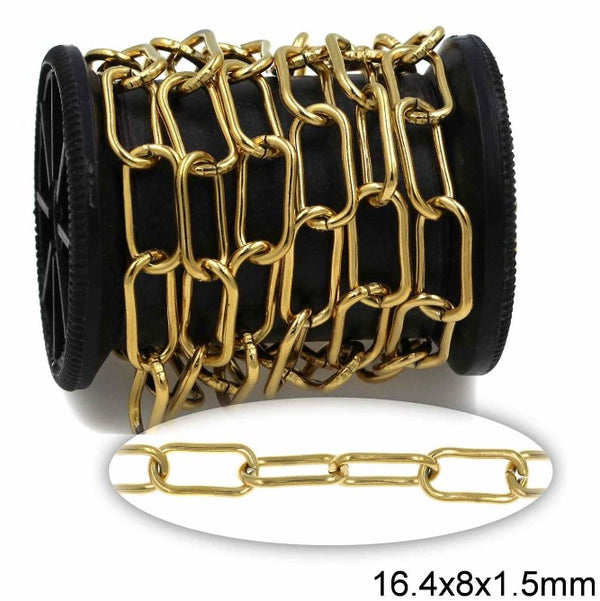 Αλυσίδα Ατσάλινη Κρίκος Οβάλ 16.4x8x1.5mm σε συσκευασία 2 μέτρων - So Cute Cut