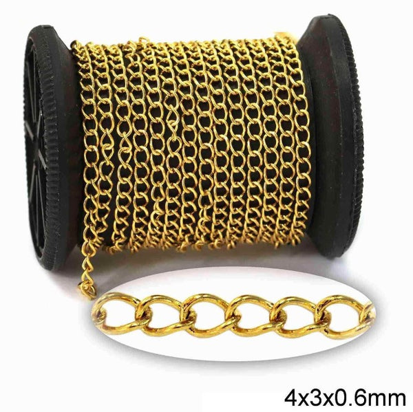 Αλυσίδα Ατσάλινη Γκουρμέτ 4x3x0.6mm σε συσκευασία 2 μέτρων - So Cute Cut