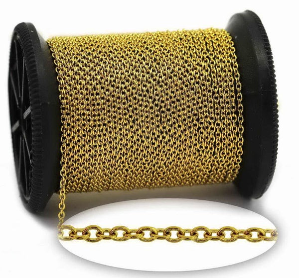 Αλυσίδα Ατσάλινη Κρίκος Οβάλ 2.4x1.8x0.4mm σε συσκευασία 2 μέτρων - So Cute Cut
