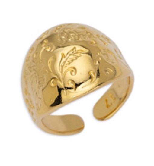 Δαχτυλίδι dome bold με floral pattern 17mm σε συσκευασία 3 τεμαχίων - So Cute Cut
