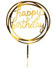 Τόπερ happy birthday για τούρτα γενεθλίων σε χρυσό καθρέπτη - So Cute Cut