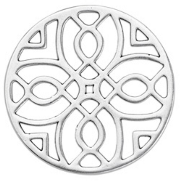 Ορειχάλκινο μοτίφ φιλιγκρί γεωμετρικό 44mm σε συσκευασία 2 τεμαχίων - So Cute Cut