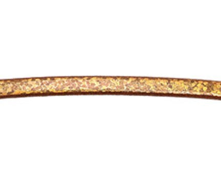 Κορδόνι πλακέ φυσικό δέρμα metallic 5x2mm σε συσκευασία 2 μέτρων - So Cute Cut