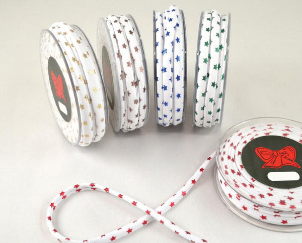 Κορδόνι Elastan Foil Stars 5mm σε συσκευασία 10 μέτρων - So Cute Cut