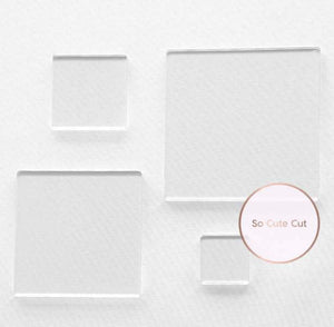 Ακρυλικό πλέξι καθρέφτης μοτίφ τετράγωνο σε συσκευασία - So Cute Cut