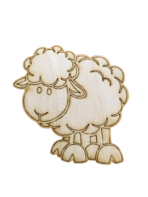 Ξύλινο διακοσμητικό στοιχείο πρόβατο σε συσκευασία - So Cute Cut